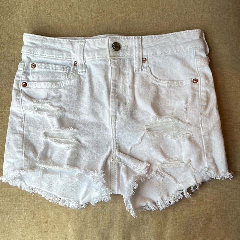 American eagle white jean shorts